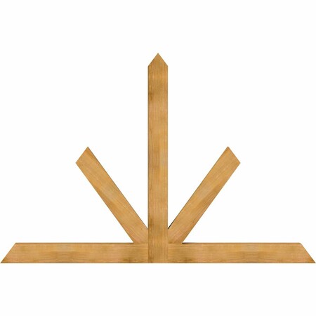 Ekena Millwork Saratoga Rough Sawn Timber Gable Bracket, Western Red Cedar, 96"W x 64"H x 4"D x 6"F, 16/12 Pitch GBW096X64X0406SAR00RWR